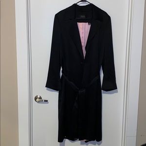 Black Satin Maxi Trench Coat